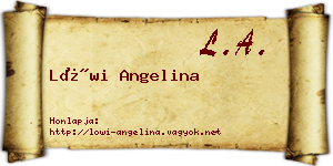 Löwi Angelina névjegykártya